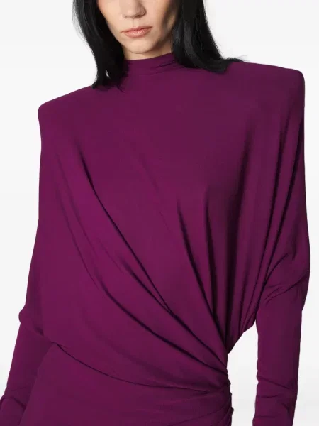 Rochie maxi Mugler drapată violet