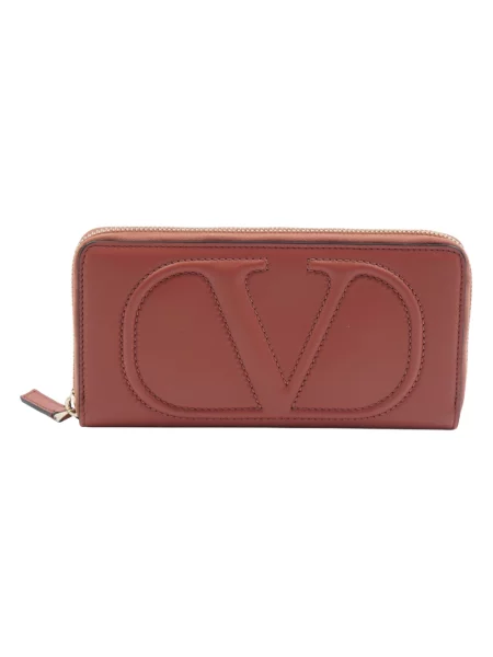 Lniany portfel Valentino czerwony