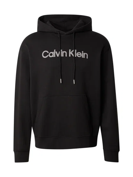 Jachetă cu glugă Calvin Klein cu glugă negru