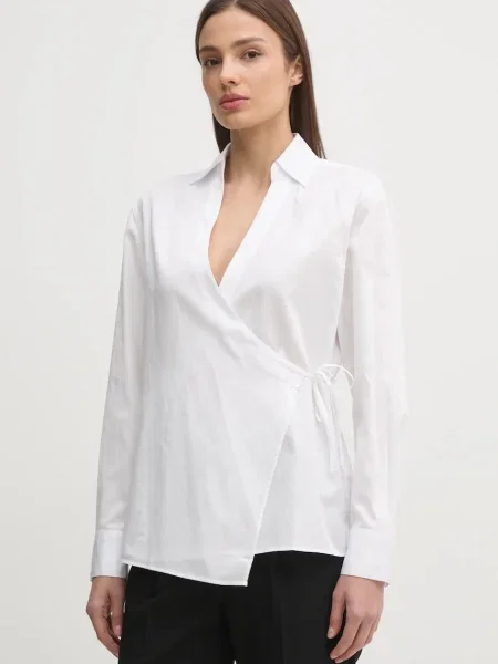 Košile Calvin Klein relaxed s klasickým límcem bílá