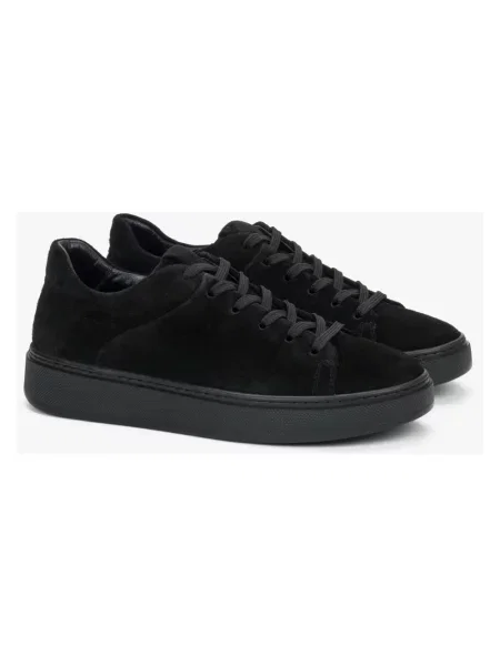 Sneakersy Estro skórzane czarne
