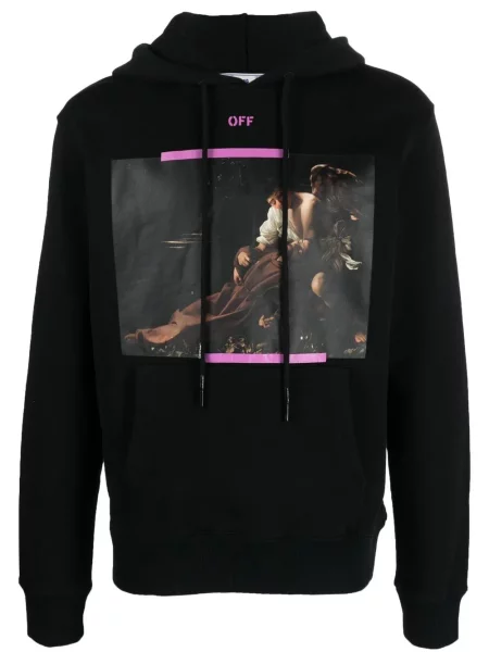 Hanorac cu glugă Off-white cu imagine