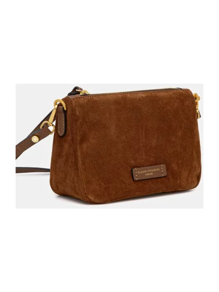 Gianni Chiarini torebka zamszowa NORA POUCH brązowa