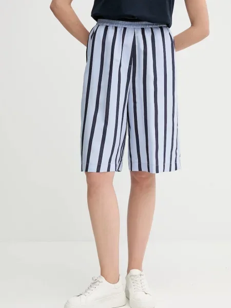 Sandro Ferrone pantaloni scurți cu imprimeu high waist albastru