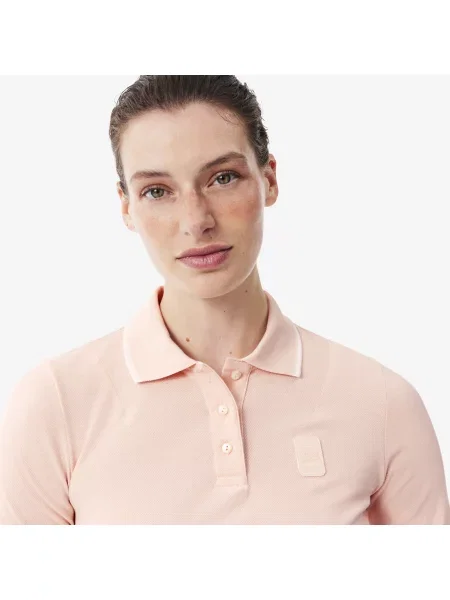 Lacoste Dwukolorowa Koszulka Polo Slim Fit Z Naszywką różowa