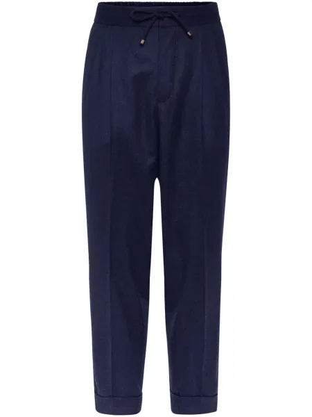 Pantaloni Brunello Cucinelli de lână albastru
