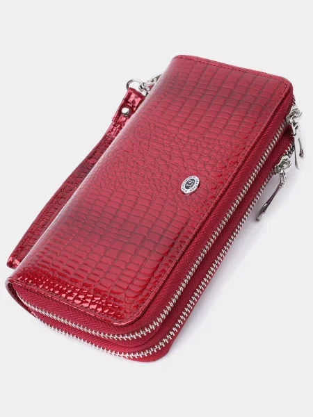 Кожаный клатч St Leather Accessories красный