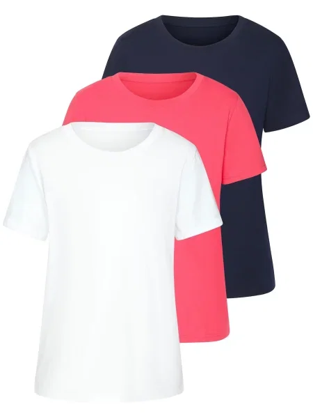 BEACH TIME Tricou roz / negru alb