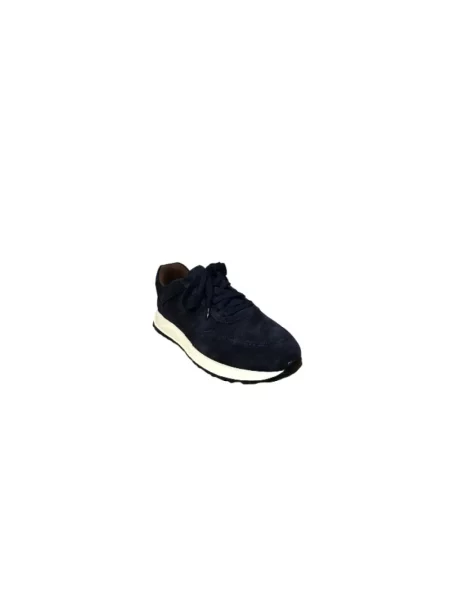 Sneakersy Clarks zamszowe wiązane niebieskie