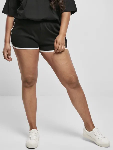 Urban Classics Pantaloni negru alb