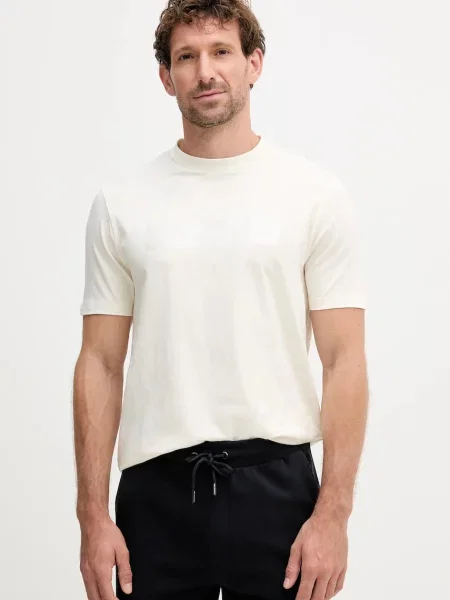 Karl Lagerfeld t-shirt z nadrukiem beżowy
