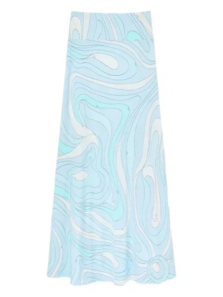 Fusta maxi Pucci cu imagine albastru