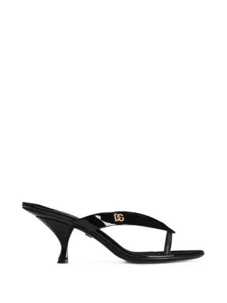 Chiloți tanga Dolce & Gabbana din piele de lac negru