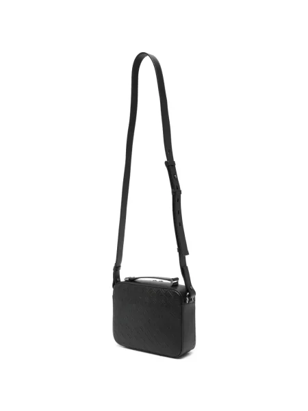 Bőr crossbody táska Ferragamo fekete