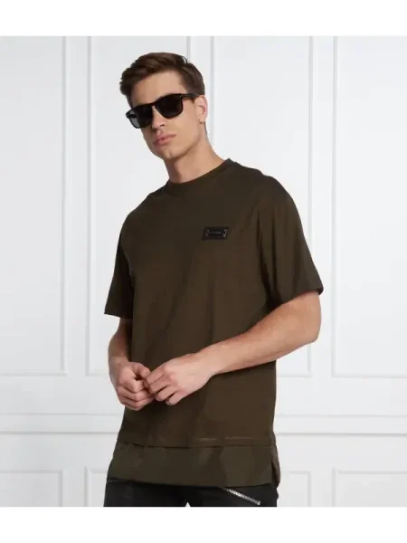 Les Hommes Tricou | Oversize fit kaki