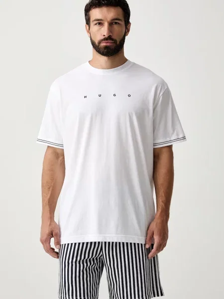 HUGO dvojdielne pyžamo pánske COASTA SHORT SET biela