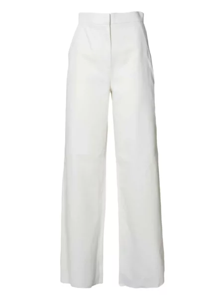 Pantaloni Max Mara cu talie înaltă alb