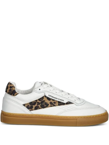 Sneakerși Copenhagen cu imagine cu model leopard alb