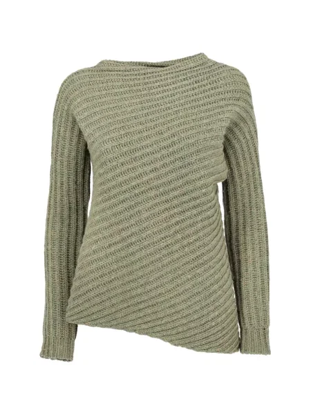 Pulover Maison Margiela tricotate asimetric verde