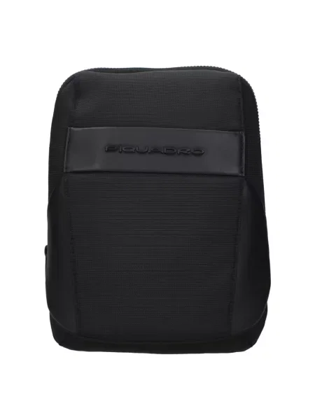 Torba crossbody Piquadro z logo czarna