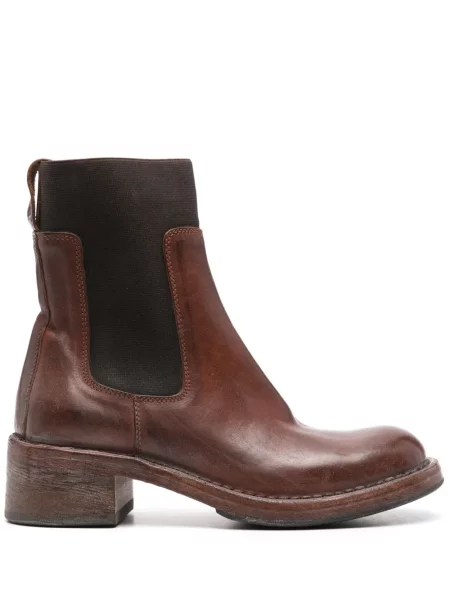 Kotníkové boty Moma s oděrkami hnědé