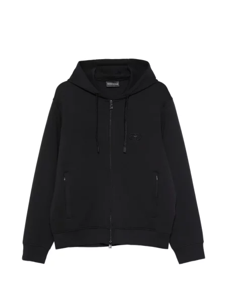 Hanorac cu glugă Emporio Armani cu autograf albastru