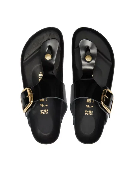 Sneakers Birkenstock Gizeh Big Buckle Natural Leather Patent Nappa Glamour EUR 38 μαύρο