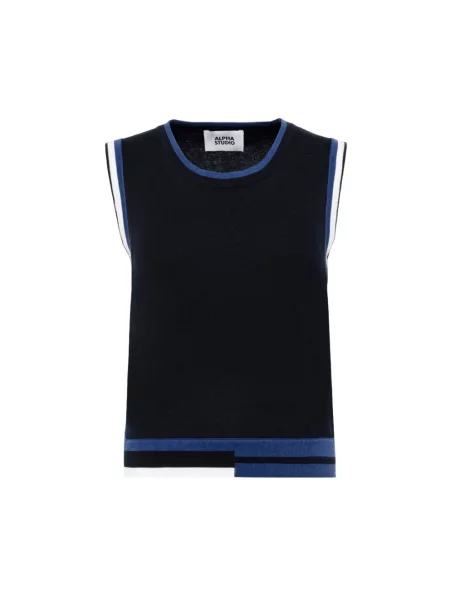 Krótki top Alpha Studio niebieski