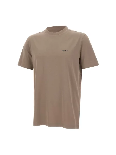 Regular Fit T-shirt z mieszanki bawełny model TEE' Boss beżowa