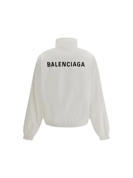 Lniana kurtka Balenciaga z logo biała