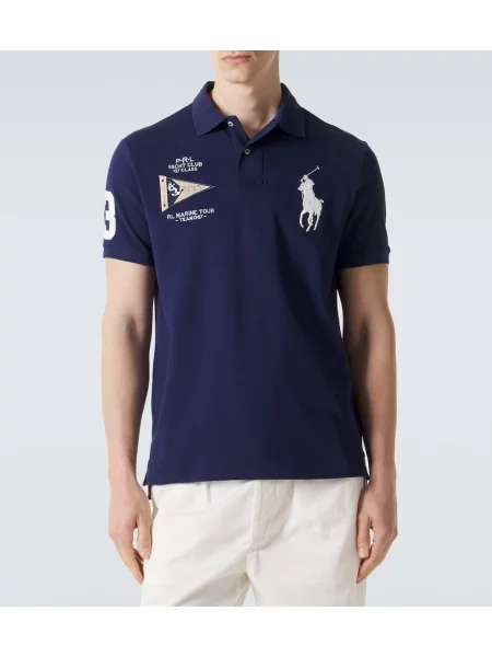 Polokošeľa Polo Ralph Lauren s výšivkou modrá