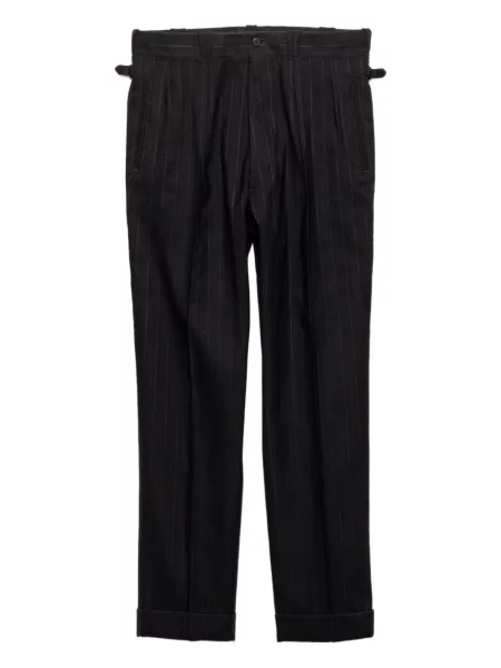 Pantaloni Prada cu dungi plisate negru