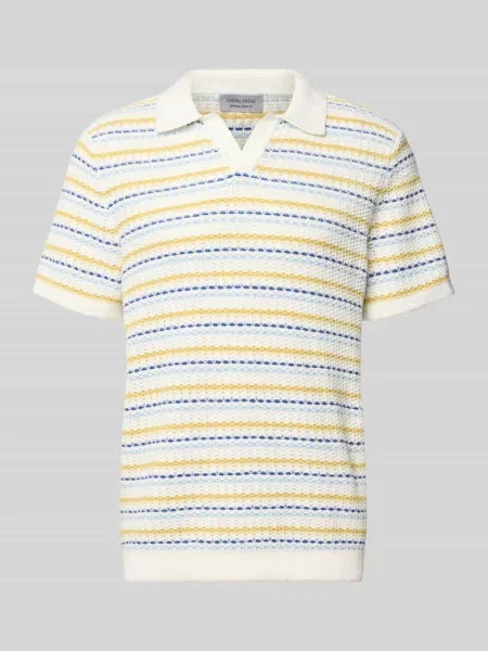 Krój regular fit dzianinowe polo z dekoltem w serek model MIDSKOV' Casual Friday biała