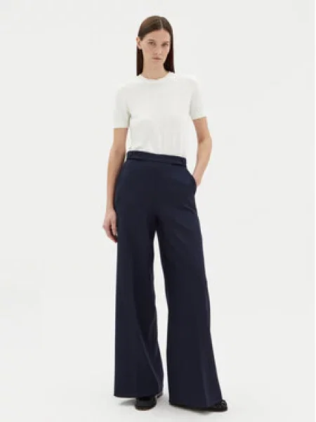 BOSS Palazzo kalhoty Tupita Tmavomodrá Wide Leg