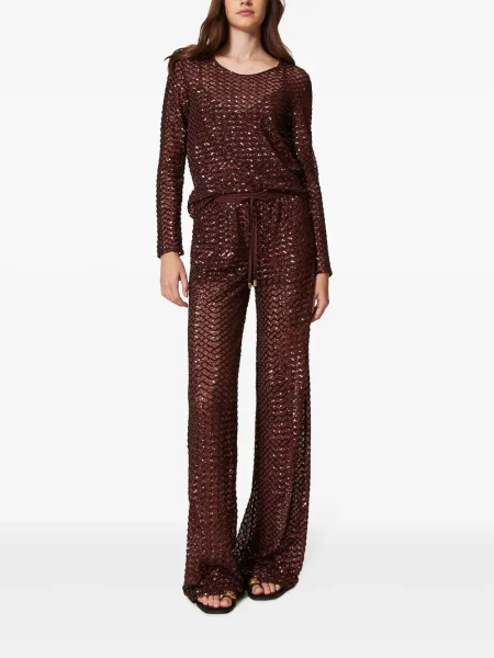 Pantaloni Twinset maro