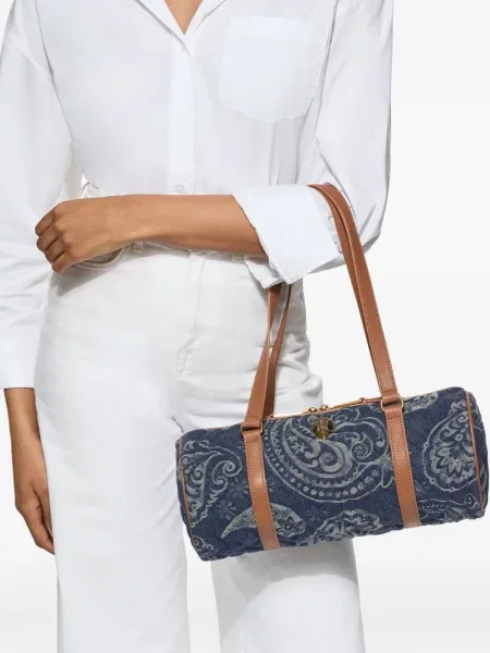 Geantă shopper Kurt Geiger London cu imagine cu model paisley albastru