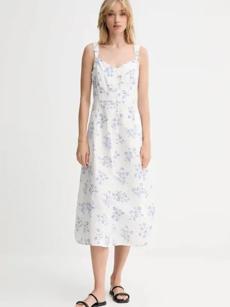 Levi's sukienka midi rozkloszowana biały