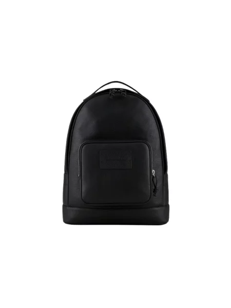 Emporio Armani plecak skórzany duży gładki czarny