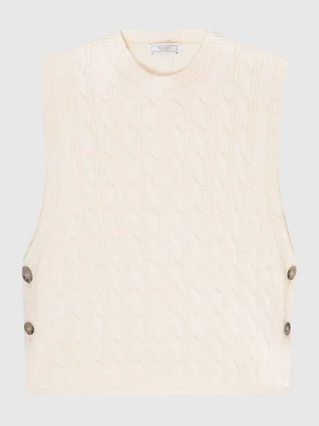 Жилет з вовною шовком і кашеміром Peserico бежевий