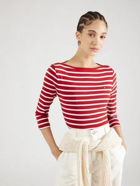 TOMMY HILFIGER Tričko NEW CODY červená biela