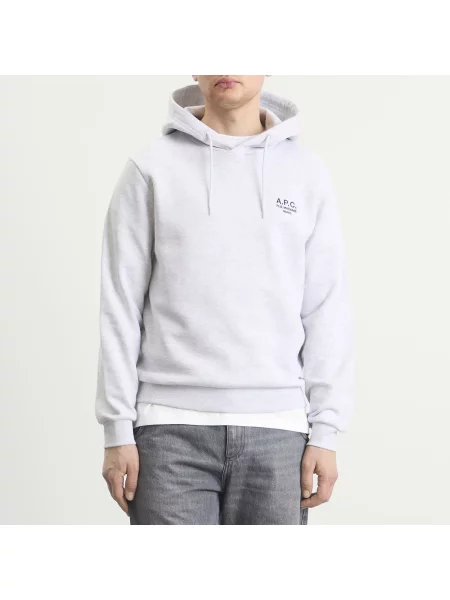 Bluza z kapturem A.p.c. z kapturem z logo szara
