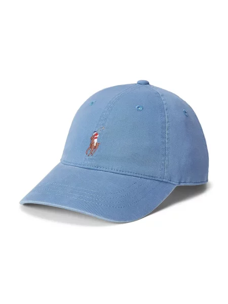 Шапка с козирка Polo Ralph Lauren с изчистен дизайн синьо