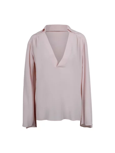 Bluzka Federica Tosi z dekoltem w serek różowa