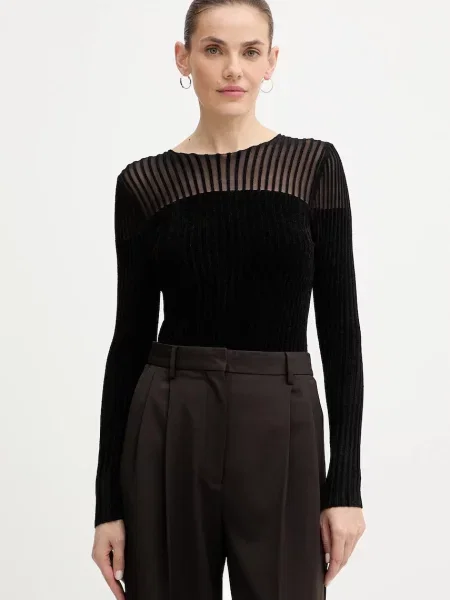 Кадифена блуза Guess ROWENA черно