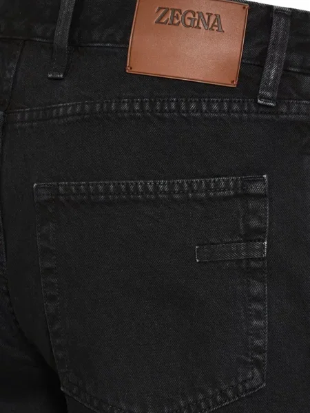 Traperice ravnih nogavica Zegna s autogramom crna