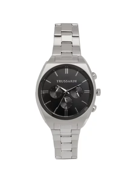 Часовник Trussardi с автограф черно