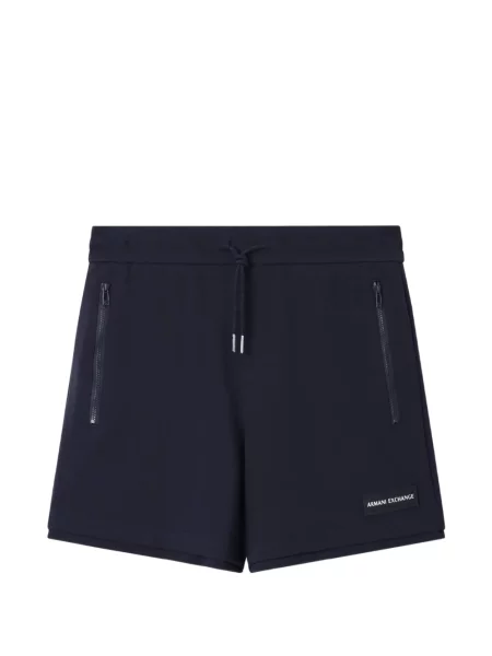 Pantaloni scurți Armani Exchange cu autograf cu cordon albastru
