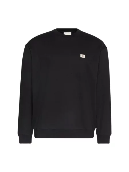 Bluza nierozpinana Calvin Klein Jeans z długim rękawem polarowa czarna