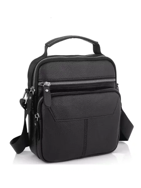 Кожаная сумка через плечо Royalbag черная