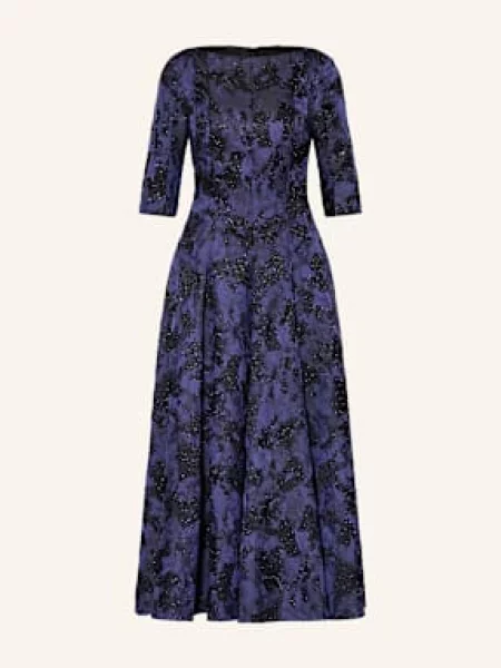 Talbot Runhof Sukienka Koktajlowa Z Rękawami I Cekinami blau czarna